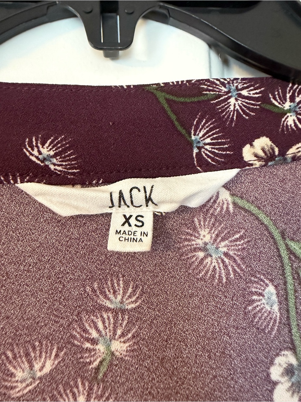 Jack by BB Dakota Plum Floral V-Neck Blouse - Picture 3 of 3